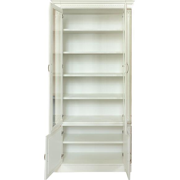 Набор мебели для библиотеки «Верди Классик» П3.0487.2.03, Основной материал: массив дуба, Цвет: Слоновая кость с золочением