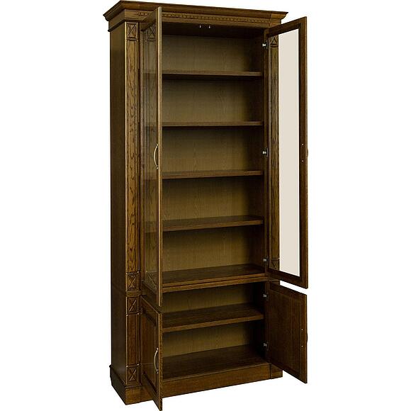 Набор мебели для библиотеки «Верди Классик» П3.0487.2.03, Основной материал: массив дуба, Цвет: Черешня с золочением