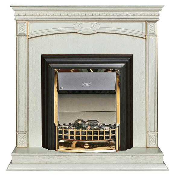 Портал для камина «Верди Классик» П1.0487.0.24, Цвет: Слоновая кость с золочением