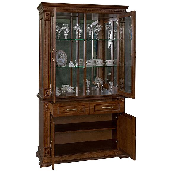 Шкаф комбинированный 2д «Верди Классик» П1.0487.0.19, Основной материал: массив дуба, Цвет: Черешня