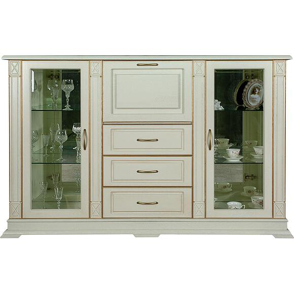 Тумба «Верди Классик» П1.0487.0.12, Основной материал: массив дуба, Цвет: Слоновая кость с золочением