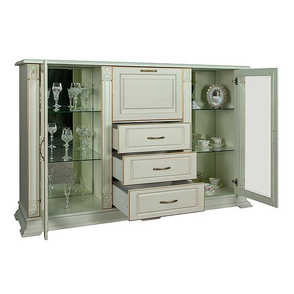 Тумба «Верди Классик» П1.0487.0.12, Основной материал: массив дуба, Цвет: Слоновая кость с золочением