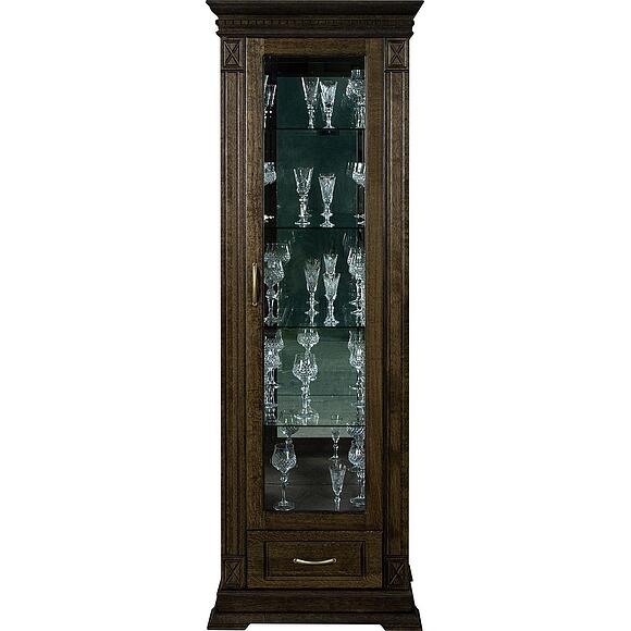 Шкаф-витрина «Верди Классик» П1.0487.0.11, Основной материал: массив дуба, Цвет: Венге (Shkaf-s-vitrinoy-Verdi-Lux_1z-P487-11z-venge-1.jpg) Шкаф-витрина «Верди Классик» П1.0487.0.11, Основной материал: массив дуба, Цвет: Венге