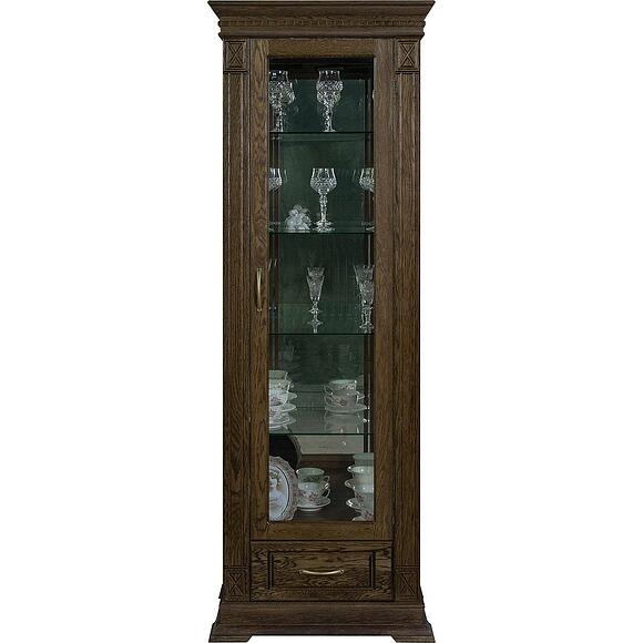 Шкаф-витрина «Верди Классик» П1.0487.0.11, Основной материал: массив дуба, Цвет: Табак (Shkaf_s_vetrinoi_Verdi_Luks_1z_P487-11z_tabak--1.jpg) Шкаф-витрина «Верди Классик» П1.0487.0.11, Основной материал: массив дуба, Цвет: Табак