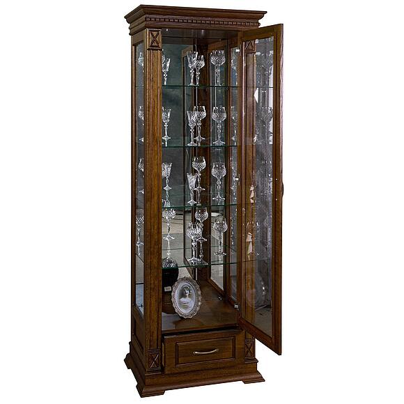 Шкаф-витрина «Верди Классик» П1.0487.0.11, Основной материал: массив дуба, Цвет: Черешня (Shkaf-s-vitrinoy-Verdi-Lux_1z-P487-11z-chereshnya2-1.jpg) Шкаф-витрина «Верди Классик» П1.0487.0.11, Основной материал: массив дуба, Цвет: Черешня