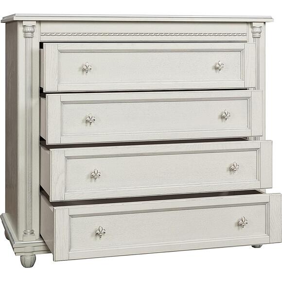 Комод «Валенсия Д Классик» П3.0591.1.13, Основной материал: массив дуба, Цвет: Слоновая кость с серебром (Komod_Valensiya_D_P568-30_slon_kost_s_serebr-2.jpg) Комод «Валенсия Д Классик» П3.0591.1.13, Основной материал: массив дуба, Цвет: Слоновая кость с серебром