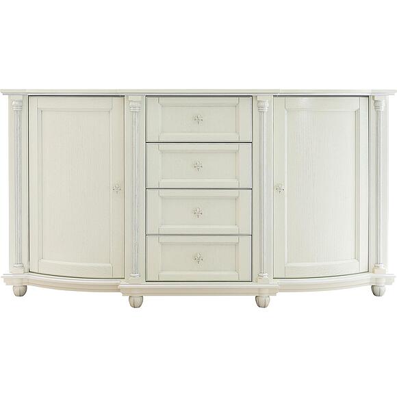 Тумба 3д «Валенсия Д Классик» П3.0591.0.05, Основной материал: массив дуба, Цвет: Слоновая кость с серебром