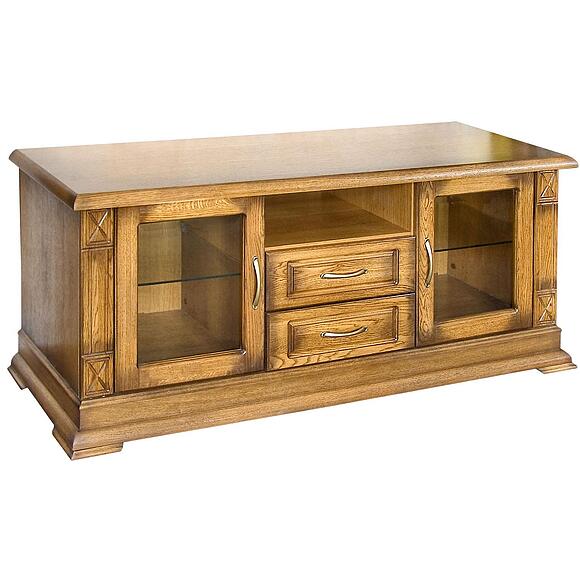 Тумба ТВ «Верди Классик» П1.0487.0.09, Основной материал: массив дуба, Цвет: Дуб рустикаль с патинированием