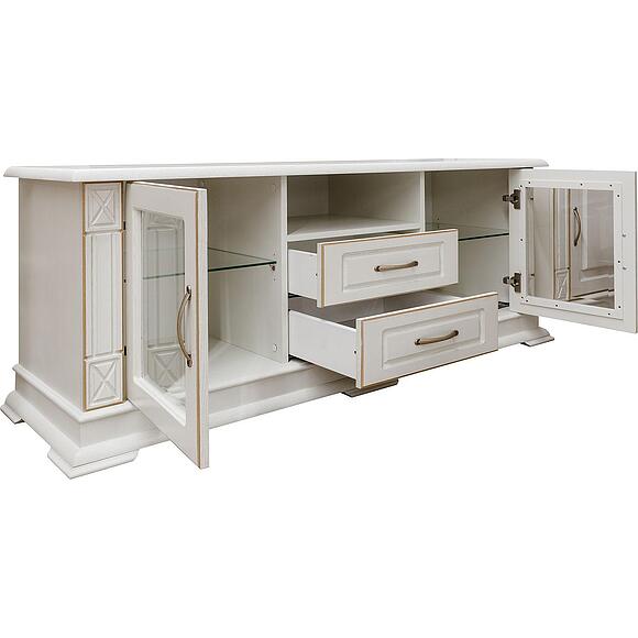 Тумба ТВ «Верди Классик» П1.0487.0.09, Цвет: Слоновая кость с золочением