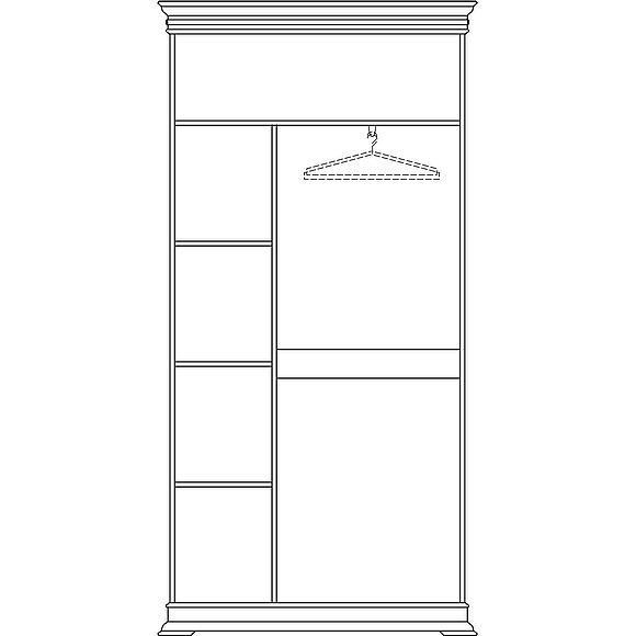 Шкаф для одежды 2д «Верди Классик» П1.0487.0.35, Основной материал: массив дуба, Цвет: Слоновая кость