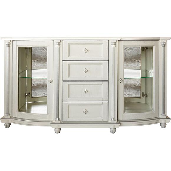 Тумба 3д «Валенсия Д Классик» П3.0591.0.06, Основной материал: массив дуба, Цвет: Слоновая кость с серебром