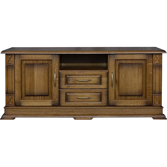 Тумба ТВ «Верди Классик» П1.0487.0.10, Основной материал: массив дуба, Цвет: Дуб рустикаль с патинированием