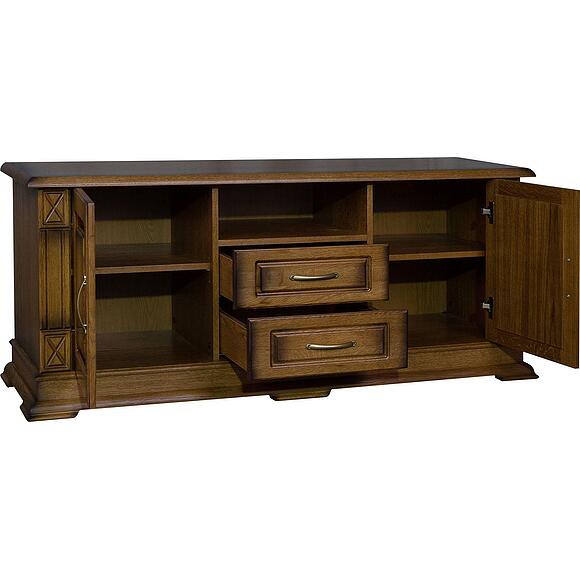 Тумба ТВ «Верди Классик» П1.0487.0.10, Основной материал: массив дуба, Цвет: Дуб рустикаль с патинированием