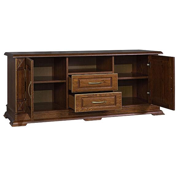 Тумба ТВ «Верди Классик» П1.0487.0.10, Основной материал: массив дуба, Цвет: Черешня с золочением