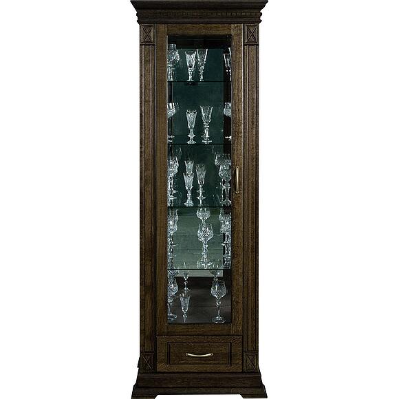 Шкаф-витрина «Верди Классик» П1.0487.0.11-01, Основной материал: массив дуба, Цвет: Венге
