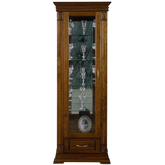 Шкаф-витрина «Верди Классик» П1.0487.0.11-01, Основной материал: массив дуба, Цвет: Черешня