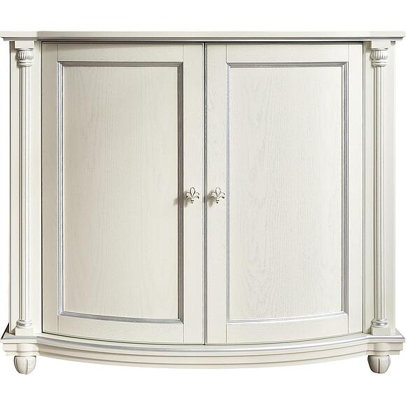 Тумба 2д «Валенсия Д Классик» П3.0591.0.07, Основной материал: массив дуба, Цвет: Слоновая кость с серебром