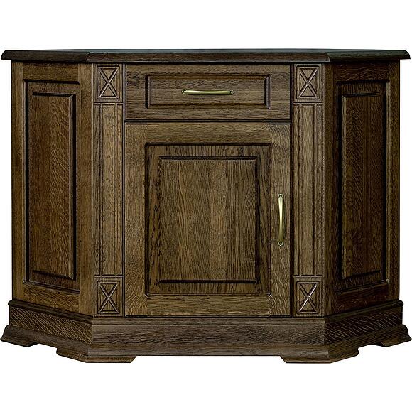 Тумба угловая «Верди Классик» П1.0487.0.01-01, Основной материал: массив дуба, Цвет: Табак