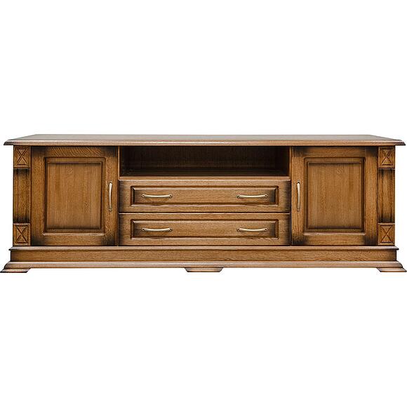 Тумба ТВ «Верди Классик» П1.0487.0.47, Основной материал: массив дуба, Цвет: Дуб рустикаль с патинированием