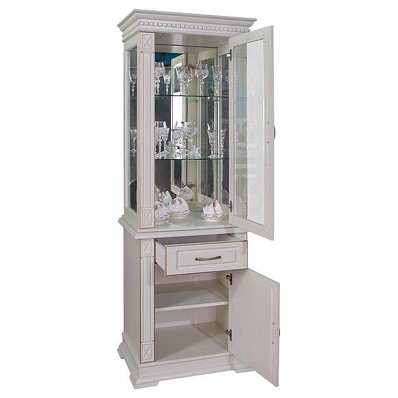 Шкаф комбинированный «Верди Классик» П1.0487.0.34, Основной материал: массив дуба, Цвет: Слоновая кость с золочением (Shkaf-kombinirovanyy-Verdi-Lux-1z-P-487-34z-slonovaya-kost-s-zolocheniyem.jpg) Шкаф комбинированный «Верди Классик» П1.0487.0.34, Основной материал: массив дуба, Цвет: Слоновая кость с золочением