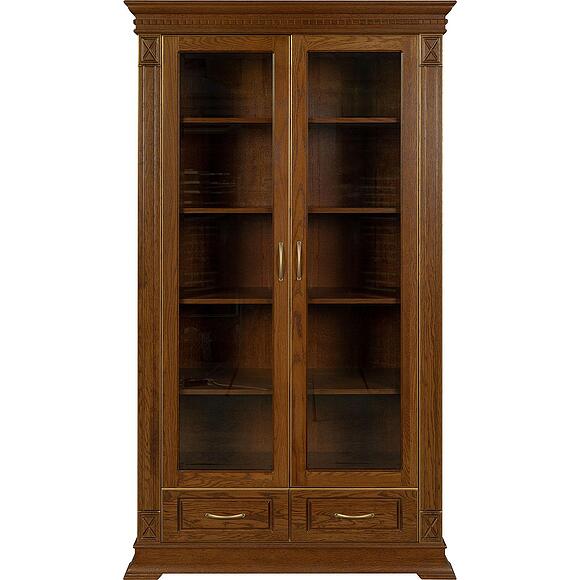 Шкаф 2д «Верди Классик» П1.0487.0.27, Основной материал: массив дуба, Цвет: Черешня с золочением