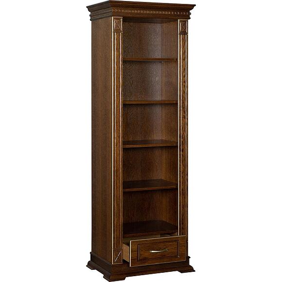 Стеллаж «Верди Классик» П1.0487.0.17, Основной материал: массив дуба, Цвет: Черешня с золочением