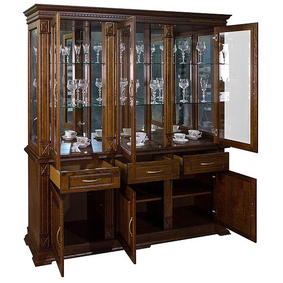 Шкаф комбинированный 3д «Верди Классик» П1.0487.0.20, Основной материал: массив дуба, Цвет: Черешня