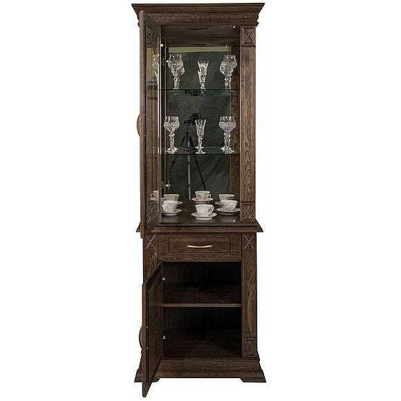 Шкаф комбинированный «Верди Классик» П1.0487.0.34-01, Основной материал: массив дуба, Цвет: Табак