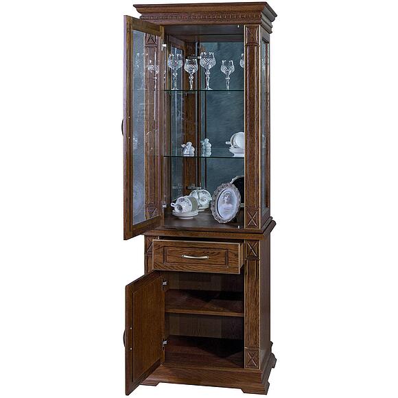 Шкаф комбинированный «Верди Классик» П1.0487.0.34-01, Основной материал: массив дуба, Цвет: Черешня с золочением