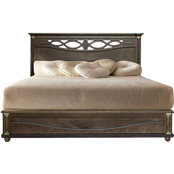 Кровать двойная «Валенсия Д Классик», Основной материал: массив дуба, Цвет: Табак, Спальное место: 2000x1600 мм, Размер: 2131х1794х1031