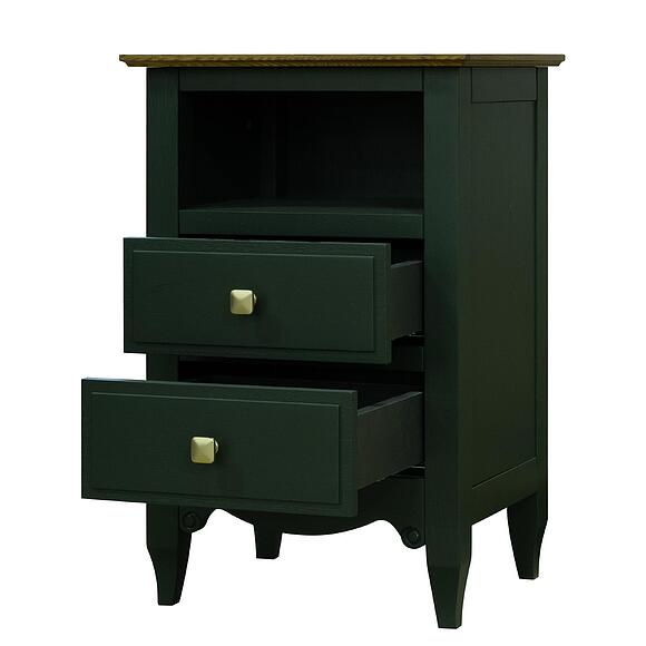 Тумба прикроватная «Кармен Прованс» П3.0581.1.09, Основной материал: массив дуба, Цвет: грин + дуб рустикаль