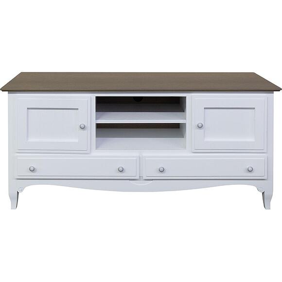 Тумба ТВ «Кармен Прованс» П3.0581.0.07, Основной материал: массив дуба, Цвет: Молоко+Дуб Сахара