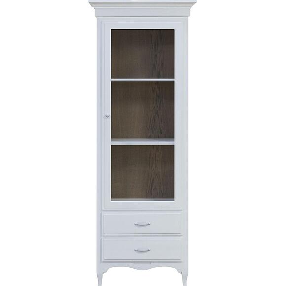 Шкаф с витриной «Кармен Прованс» П3.0581.0.06, Основной материал: массив дуба, Цвет: Молоко+Дуб Сахара