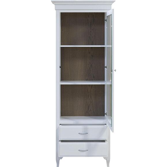 Шкаф с витриной «Кармен Прованс» П3.0581.0.06, Основной материал: массив дуба, Цвет: Молоко+Дуб Сахара