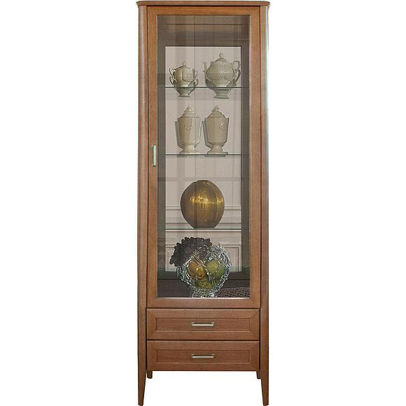 Шкаф с витриной «Вилора» БМ2.775.0.05(-01), Основной материал: ДСП+шпон, Цвет: Коньяк (Vilora-2-kopiya.jpg) Шкаф с витриной «Вилора» БМ2.775.0.05(-01), Основной материал: ДСП+шпон, Цвет: Коньяк