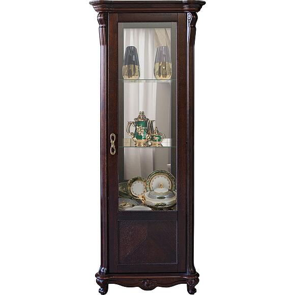 Шкаф-витрина «Алези» П1.350.0.08 (П350.08), Основной материал: ДСП+шпон, Цвет: Горячий шоколад