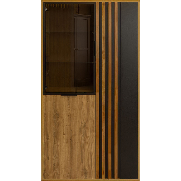 Шкаф-витрина 2д «Деко» БМ2.776.0.06, Основной материал: ЛДСП, Цвет: Дуб наварра