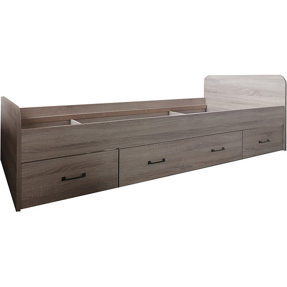 Кровать 1-09 «Боро» БМ2.759.1.40, Основной материал: ЛДСП, Цвет: Дуб Сонома светлый, Спальное место: 2000х900 мм, Размер: 2044×951×650