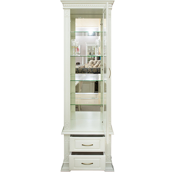 Шкаф комбинированный «Верди Классик» П1.0487.0.58(-01), Основной материал: массив дуба, Цвет: Слоновая кость