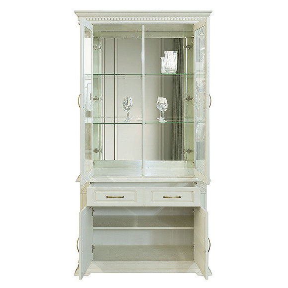 Шкаф комбинированный 2д «Верди Классик» П1.0487.0.52, Основной материал: массив дуба, Цвет: Слоновая кость