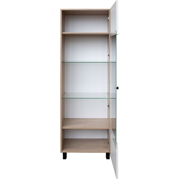 Шкаф-витрина «Ардо» П3.598.0.01, Основной материал: ЛДСП, Цвет: Белый - Дуб мадура