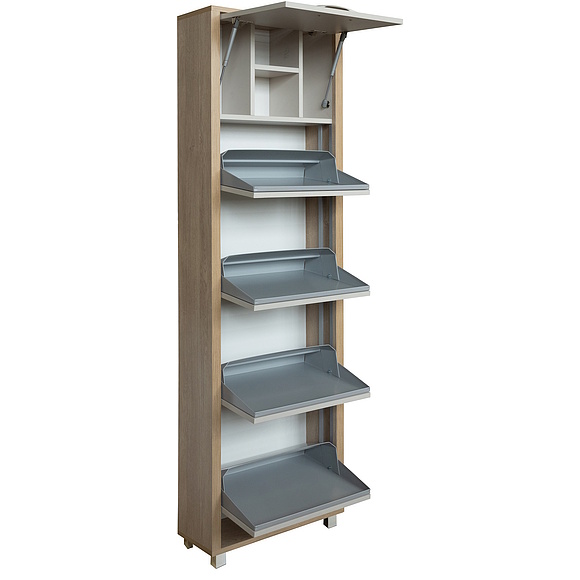 Тумба для обуви «Акцент» П3.595.3.08, Цвет: Персидский жемчуг + Дуб Мадуро