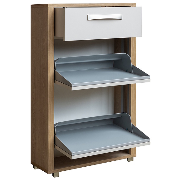 Тумба для обуви «Акцент» П3.595.3.01, Цвет: Персидский жемчуг + Дуб Мадуро