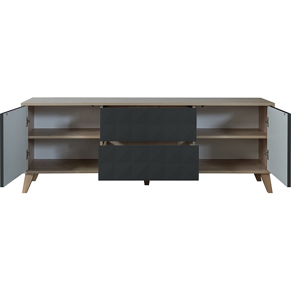 Тумба «Тринити» П6.114.0.02, Цвет: Антрацит + Гикори Кингстон (Tumba_TV_Triniti_P6-114-0-02_grafit___.jpg) Тумба «Тринити» П6.114.0.02, Цвет: Антрацит + Гикори Кингстон