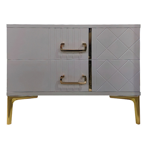 Тумба прикроватная «Стамбул» БМ2.773.1.28(-01), Основной материал: ЛДСП+МДФ, Цвет: Белый глянец