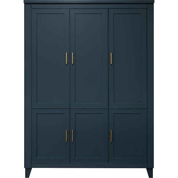 Шкаф для одежды 3д «Амадей» П6.635.1.06, Основной материал: массив дуба, Цвет: Королевский синий