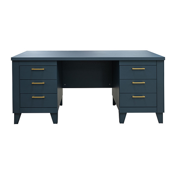 Стол письменный 2т «Амадей» П6.635.2.17 (П635.17), Основной материал: массив дуба, Цвет: Королевский синий