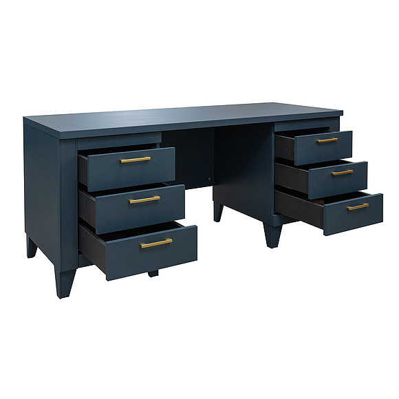 Стол письменный 2т «Амадей» П6.635.2.17 (П635.17), Основной материал: массив дуба, Цвет: Королевский синий