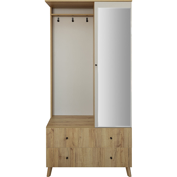 Шкаф комбинированный «Симпл» П7.058.3.11, Основной материал: ЛДСП, Цвет: Персидский жемчуг + дуб кантри золотой (6T3A7119-kopiya.jpg) Шкаф комбинированный «Симпл» П7.058.3.11, Основной материал: ЛДСП, Цвет: Персидский жемчуг + дуб кантри золотой