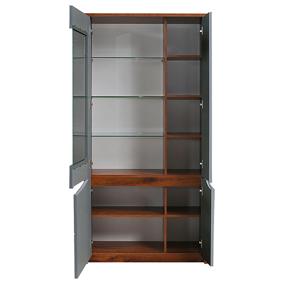 Шкаф «Монако» П6.528.0.05-01, Основной материал: МДФ+ПВХ, Цвет: Дуб Саттер+Серый Мокко